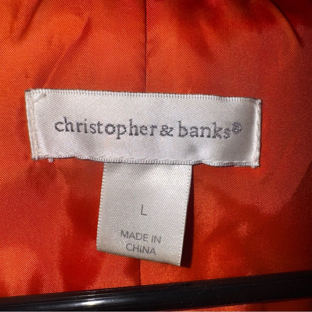 Christopher & Banks 100% Suede Leather Orange‎ Jacket.  Size Large - Picture 5 of 11